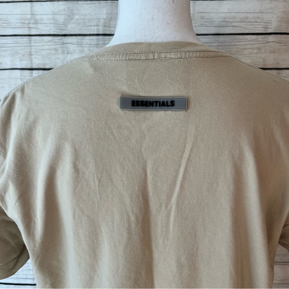 Essentials Beige Tee with Black Lettering - Picture 3 of 6